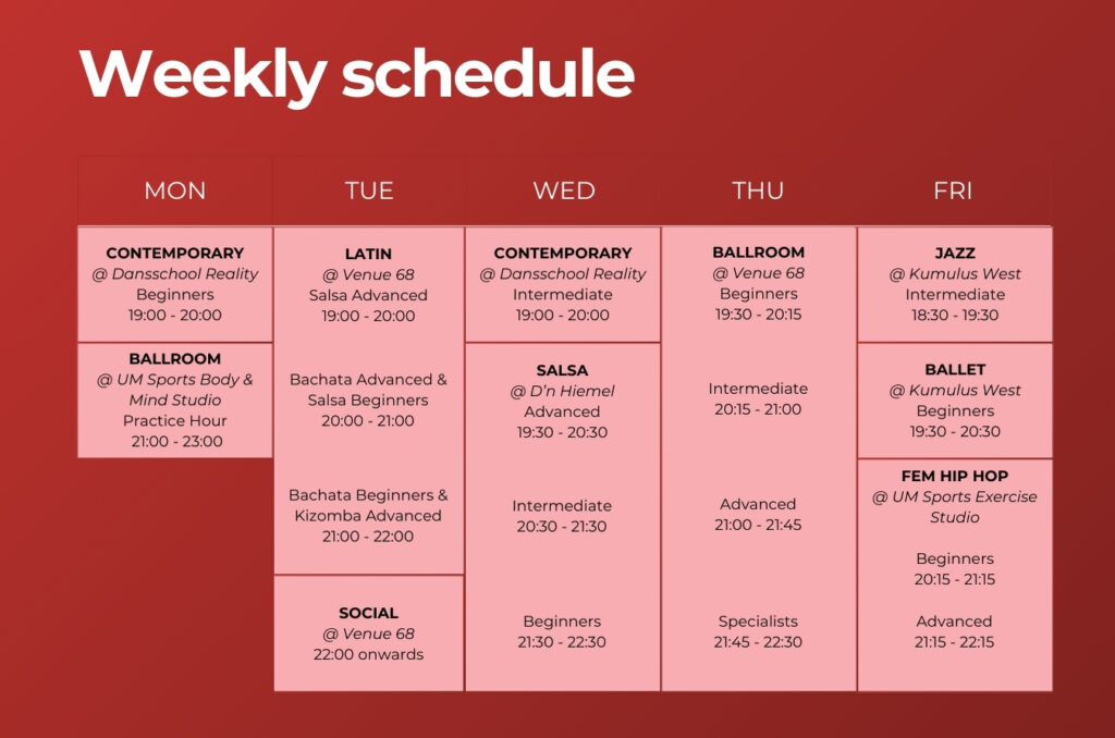New weekly schedule